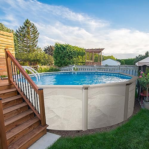 Aquarian Phoenix Round Steel Frame Above Ground Swimming Pool Gray