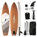 Spaboy Inflatable Stand-Up Surfboard Wood Grain Brown