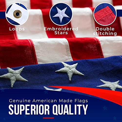 Rushmore Rose USA Large American Flag 15x25 Heavy Duty Outdoor Red, White, Blue
