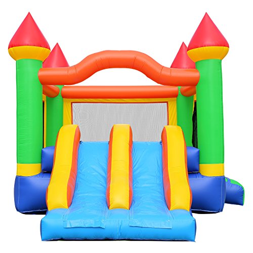 Inflatable HQ Commercial Bounce House Mega Double Slide Climbing Wall 100% PVC
