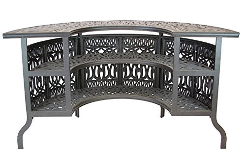 Elisabeth Cast Aluminum Patio Bar Set with Swivel Stools Desert Bronze