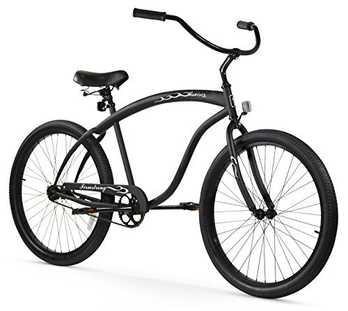 Firmstrong Men's Beach Cruiser Bike 21-Speed 26-Inch Matte Black