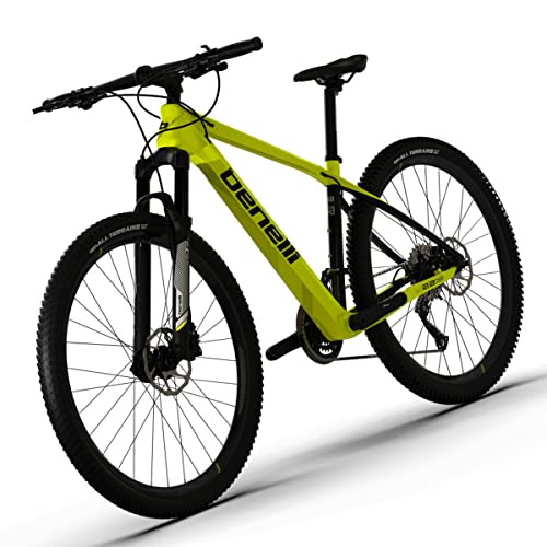 Benelli Bike 29'' Carbon Mountain 18 Speed, Brake Disc, Light-Weight Hardtail Frame (Large) Yellow Black