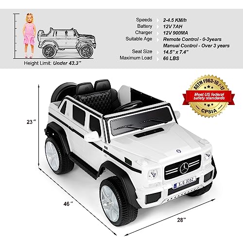 Fitnessclub Kids Ride On Mercedes-Benz Maybach G650S Electric Car White