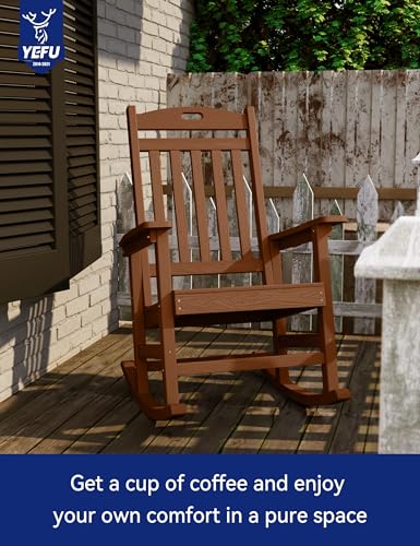 YEFU Outdoor Rocking Chair Set of 2 Heavy Duty Teak