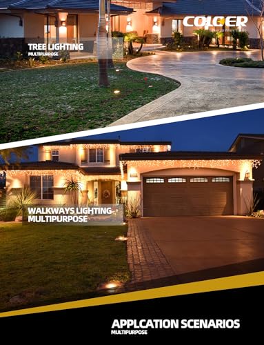 COLOER In-Ground Well Lights LED Outdoor Low Voltage Landscape Lighting 12-Pack 301B