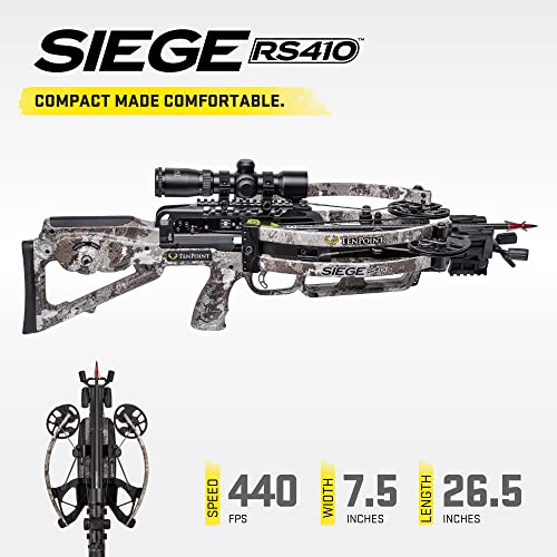 TenPoint Siege RS410 410 FPS ACUslide Crossbow Package with Rangemaster Pro Scope Veil Alpine