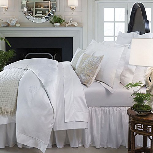 Sferra Giza Medallion Queen Flat Sheet White