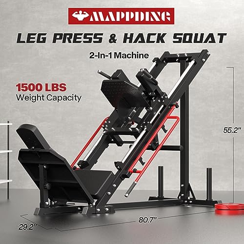 Mappding Leg Press Hack Squat Machine Red