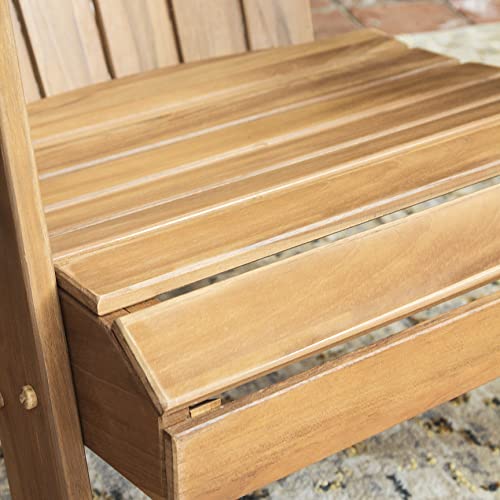 Cambridge Casual Lakeside Oversized Patio Adirondack Chair Set of 2 Natural Teak