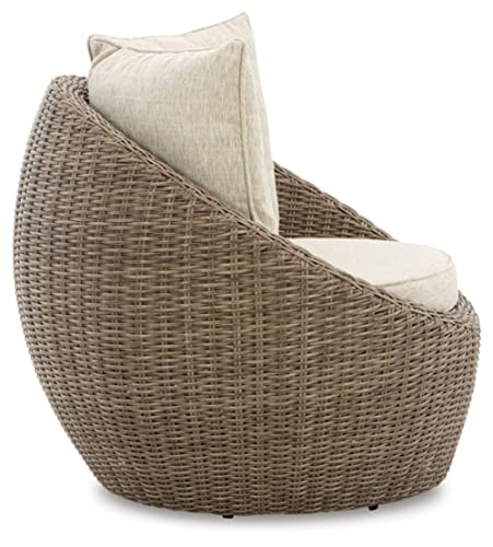 Signature Design by Ashley DANSON Swivel Lounge Chairs with Cushion, 2 Count, Light Brown