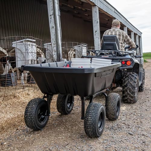 Yutrax Towable Poly Cart WW16P, 16 cu. ft. Capacity, Easy Dump, Black
