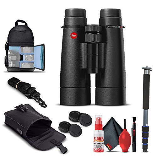 Leica 8x50 Ultravid HD-Plus Binoculars with Backpack, Monopod, Cleaning Set, Cap Keepers, and Neck Strap