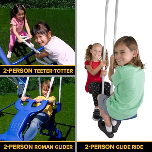 Sportspower Super 9 Metal Swing Set Blue/Yellow
