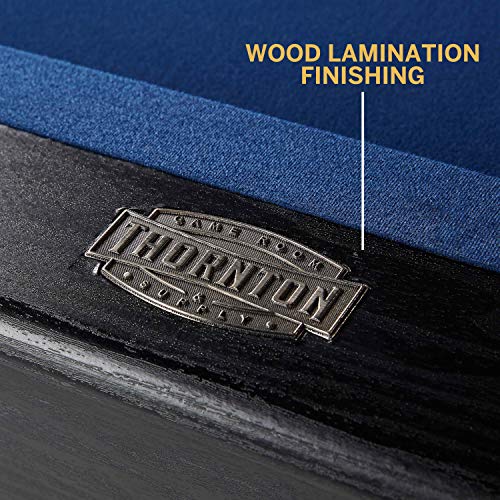 Thornton Modern Drop Pocket Table With Pool Ball and Cue Stick Set Black/Blue