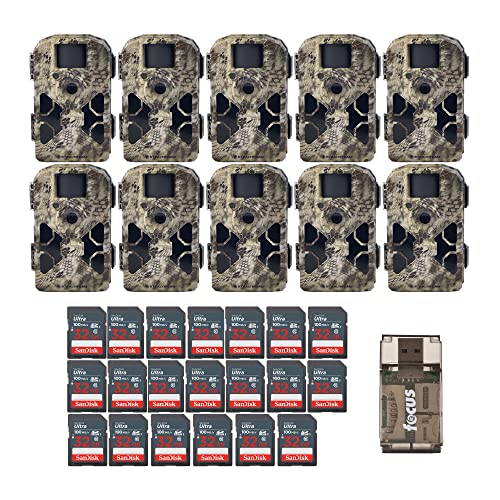 Stealth Cam 2020 G42NG 24MP Trail Cameras Bundle with Memory Cards, No-Glow Flash, Kryptek Camo, HD Video, Camouflage