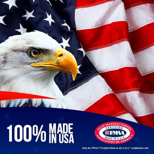 Rushmore Rose USA Large American Flag 15x25 Heavy Duty Outdoor Red, White, Blue