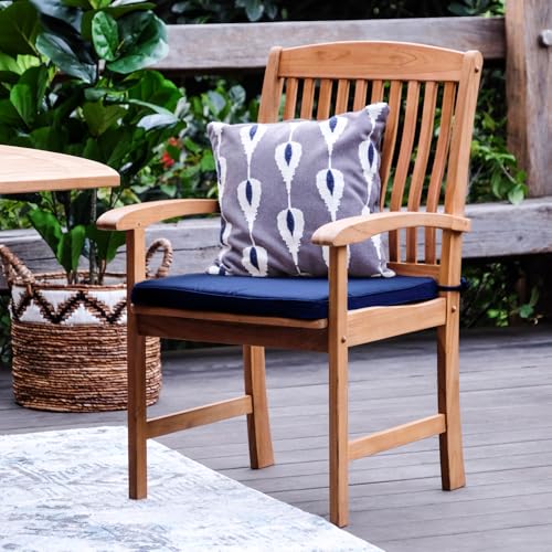 Cambridge Casual Caterina Teak Wood 6-Piece Outdoor Dining Set Natural Teak/Navy Cushion