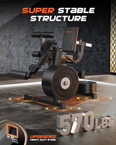 FEIERDUN 3-in-1 Adjustable Leg Extension and Curl Machine Black and Orange