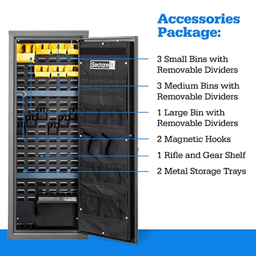 SecureIt Agile Model 52 Pro Gun Safe Grey - Biometric Home Firearm Storage