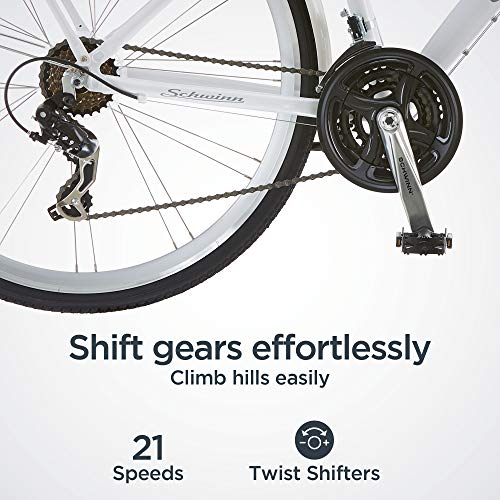 Schwinn Discover Hybrid Bike 21-Speed 28-Inch White