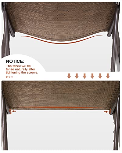 Crestlive Products 4PCS Outdoor Chaise Lounge Chairs Set with Side Tables, Adjustable Recliner Brown
