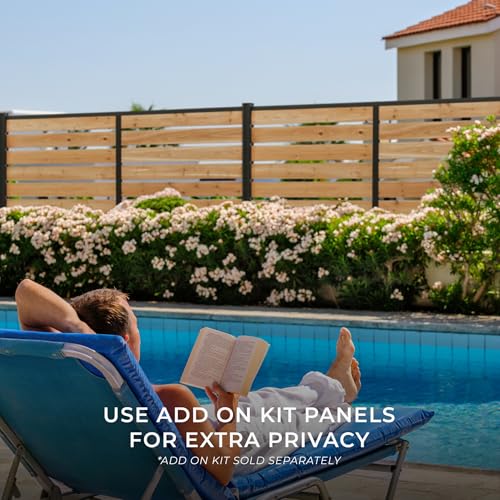 Backyard Discovery 8' x 6' Cedar Wood Outdoor Privacy Screen Wall Light Brown