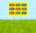 Signpreme Tacos Tortas Burritos Empanadas Yard Sign 18" X 24" with Metal Step Stake