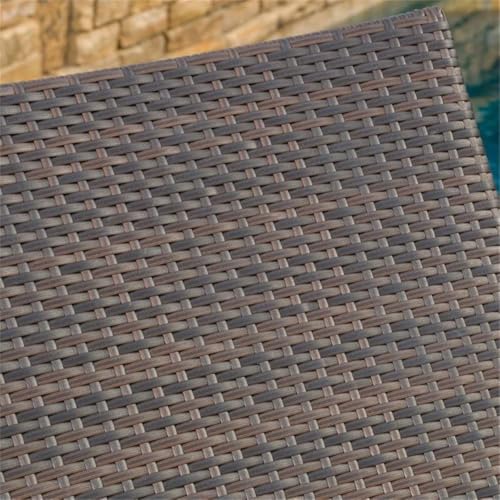 Noble House Salem Outdoor Adjustable Wicker Chaise Lounge Set of 2 Brown