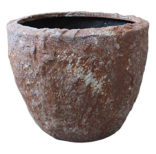 HomeRoots 1" X 21" X 17" Rocky Round Tall Planter Brown
