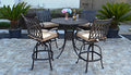 theWorldofpatio Grand Tuscany 5 Piece Bar Set with 42" Table and Cushions - Antique Bronze