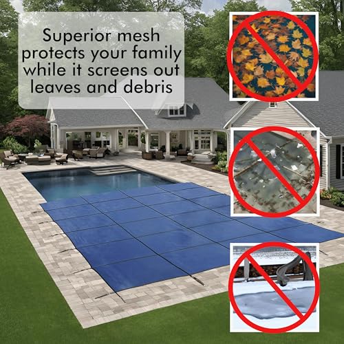 Freetime Fun Mesh Winter Pool Cover 16x32ft Blue