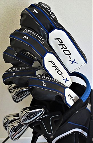 Pro Elite Men's Complete Golf Club Set Stiff Flex Black