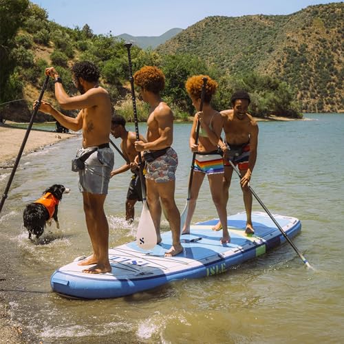 ISLE Surf and SUP Megalodon Inflatable Paddle Board Bundle Slate/Lumin/Navy 15'
