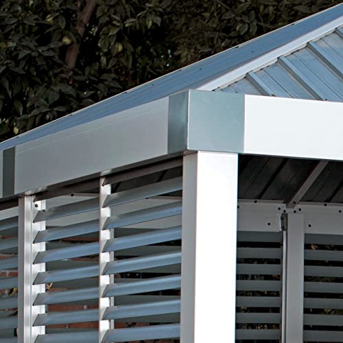 Sojag Outdoor 12' x 12' Nanda Louver Wall Hardtop Gazebo Sun Shelter Gray