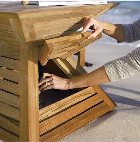 WholesaleTeak Grade-A Teak Wood Umbrella Stand/Base/Cover