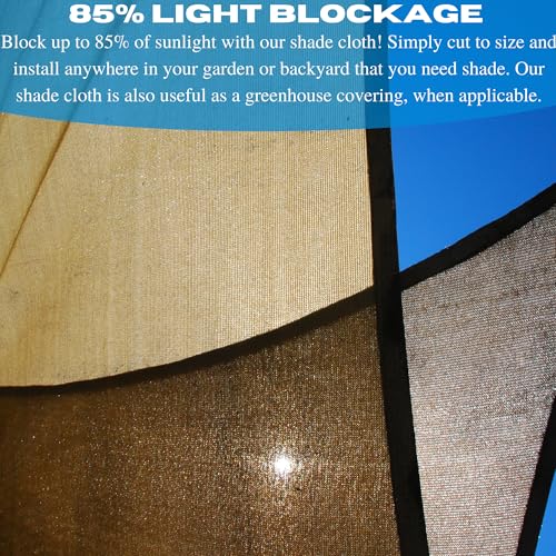 Farm Plastic Supply VBS Sand/Tan Shade Cloth 85% Mesh Fabric 24' x 150' Tan