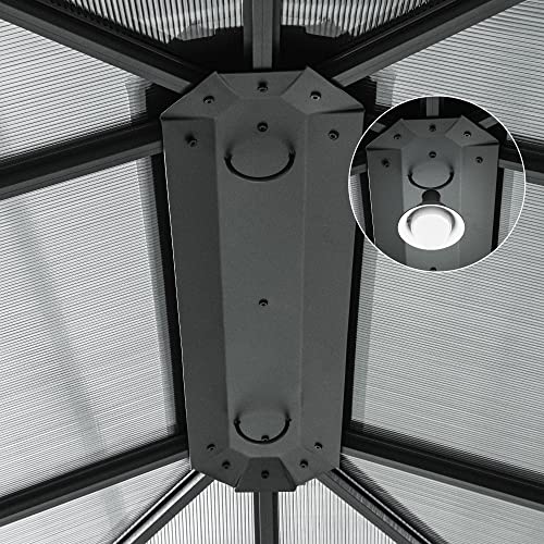 YITAHOME 10x12ft Hardtop Gazebo with Netting and Curtains Aluminum Frame Gray