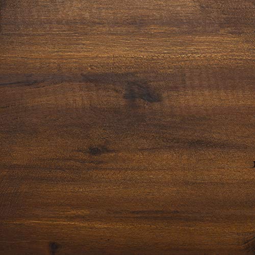 Walker Edison Rendezvous Modern 6 Piece Solid Acacia Wood Outdoor Dining Set Dark Brown