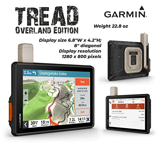Wearable4U Garmin Tread Overland GPS Navigator 8in Rugged with Power Pack Bundle