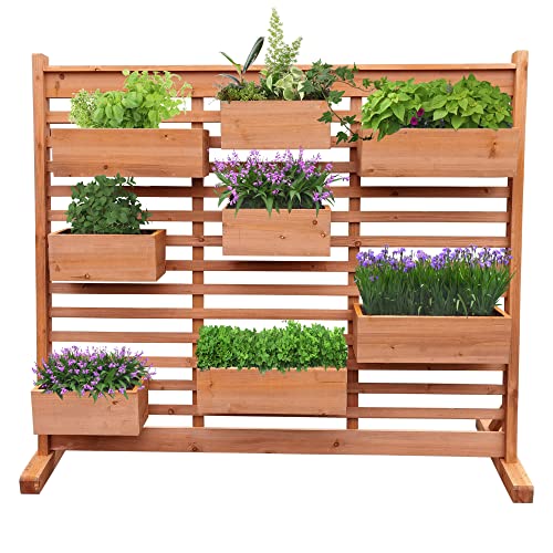 Leisure Season Vertical Garden Wall Planter Medium Brown