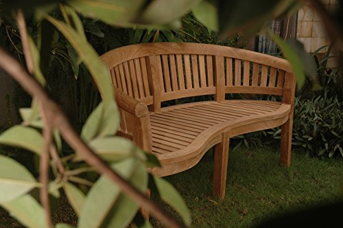 Anderson Teak Curve 3 Seater Bench Extra Thick Wood Teak Natural