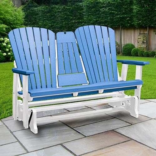 American Furniture Classics Two Person Glider Blue and White