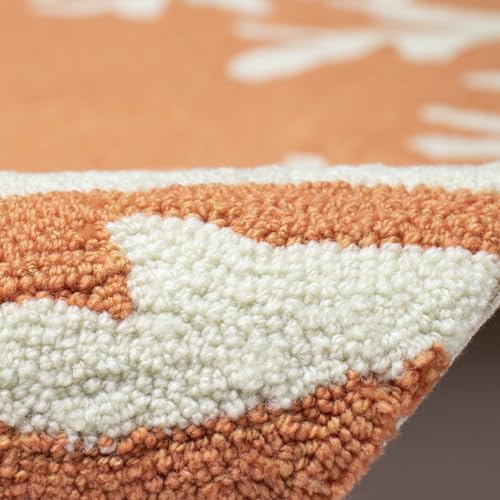Liora Manne CAPRI Indoor/Outdoor Handmade Area Rug - Coastal Beach Accent Coral Border Orange 8'3" x 11'6