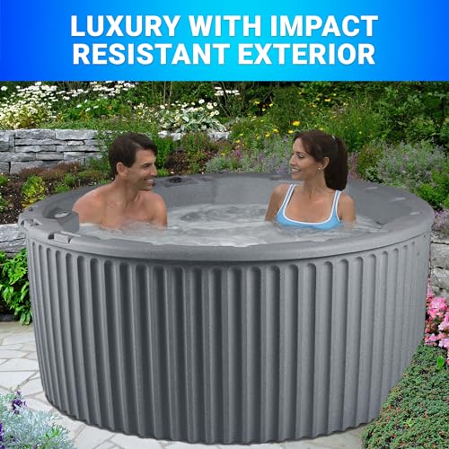 Essential Hot Tubs 20-Jet Arbor Hot Tub Seats 5-7 Gray Granite