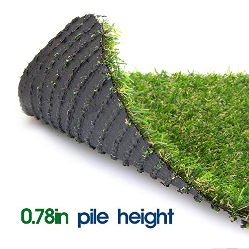 Griclner 0.8inch Synthetic Artificial Grass Turf with Drainage Holes 13FTx82FT