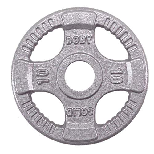 Body-Solid (OST355) Olympic Quad Grip Design Weight Plate Set - Chrome, Gray