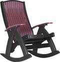 LuxCraft Poly Comfort Rocker Recycled Plastic Outdoor Rocking Chair Cherrywood & Black