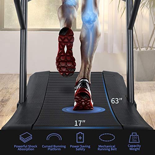 RUNOW Curved Treadmill Non-Electric Commercial Home Running Machine Black