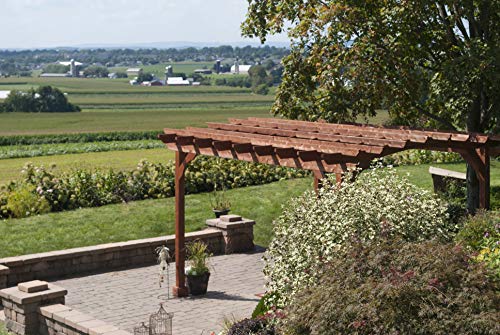 YardCraft 10x12 Pine Pergola Kit Canyon Brown